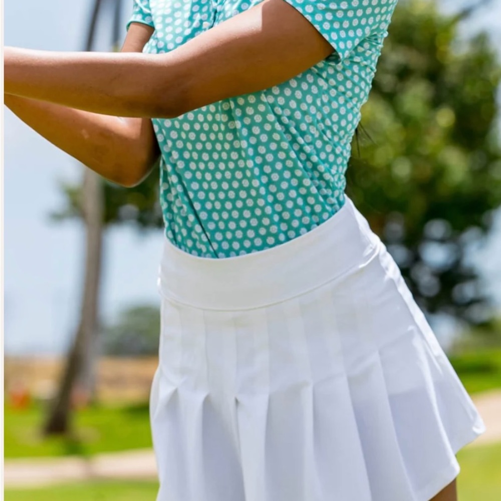 Kenny Flowers White Tennis Skort Pleated Athletic Golf Skirt Size M